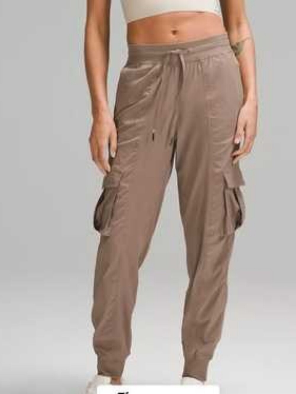 Lululemon Taupe Cargo Jogger Pants - Casual Drawstring Waist Small